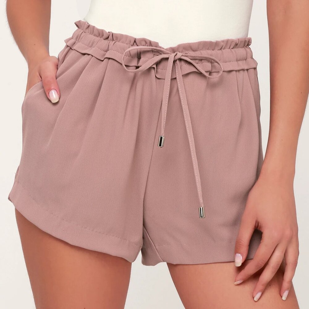 Lulu's Jest Mauve Drawstring Shorts